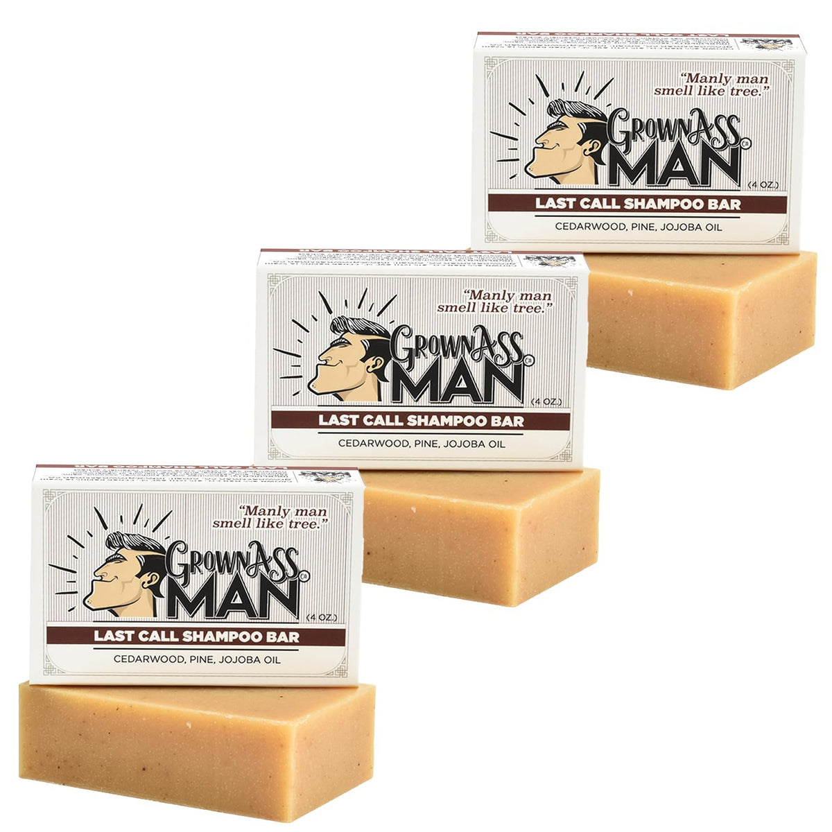 Solid Shampoo Bar Rich Lather 3 in 1: Hair, Beard & Body Wash - Plastic Free & Eco-Friendly