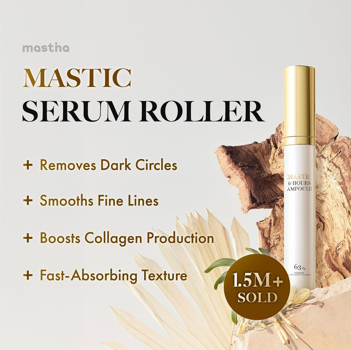 MASTINA Mastic Serum Roller - Dark Circle Remover & Eye Serum for Brighter, Firmer Under Eyes