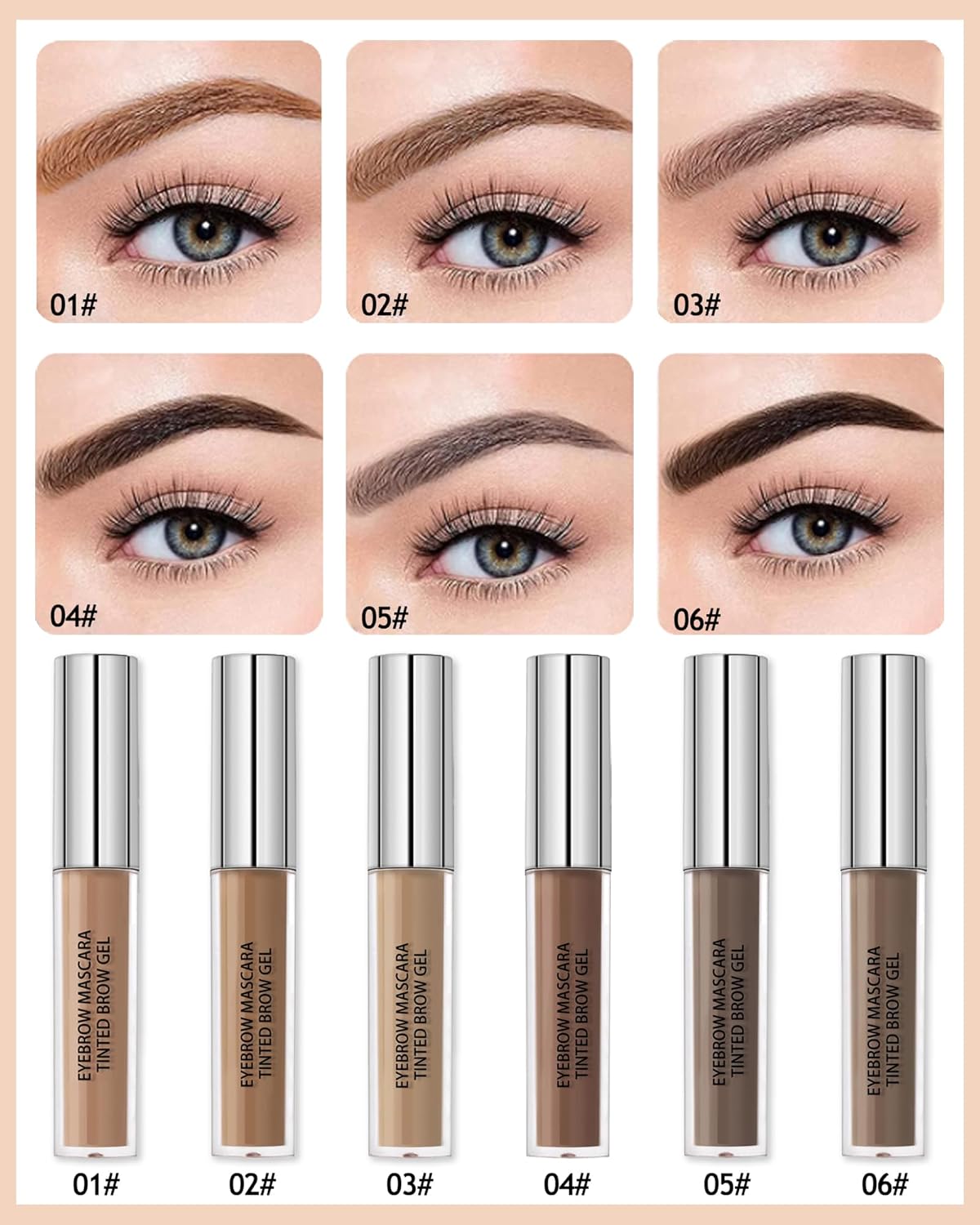 Waterproof Long Lasting Smudge-Proof Liquid Eyebrow Makeup, Tinted Eyebrow Gel, Volumizing Enhance
