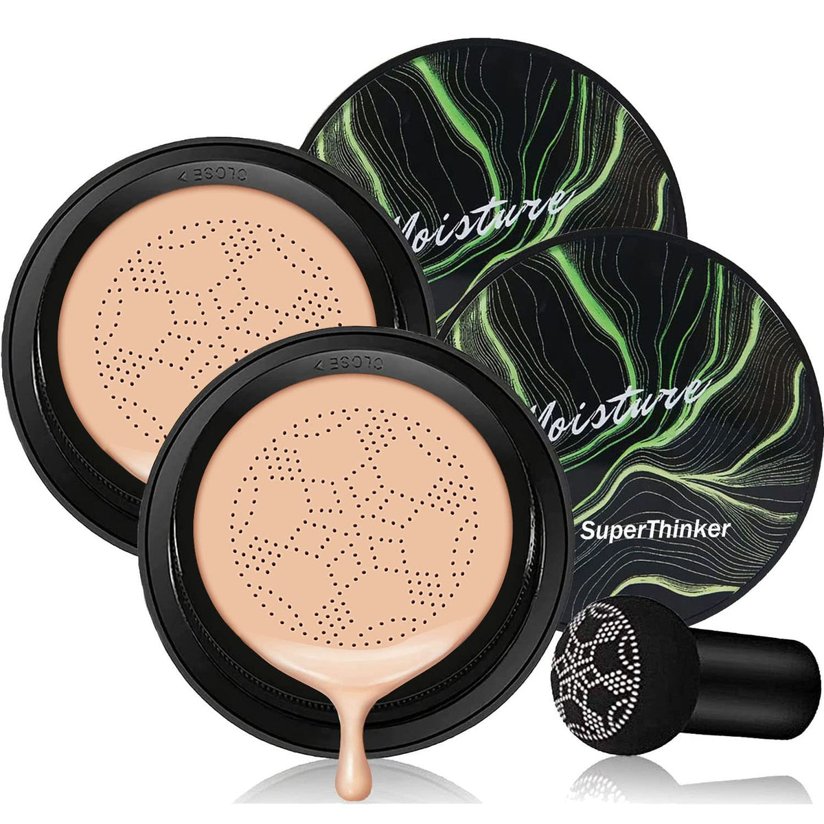 Air Cushion CC Cream Mushroom Head Cushion Foundation, BB Cream Face Makeup for Mature Skin