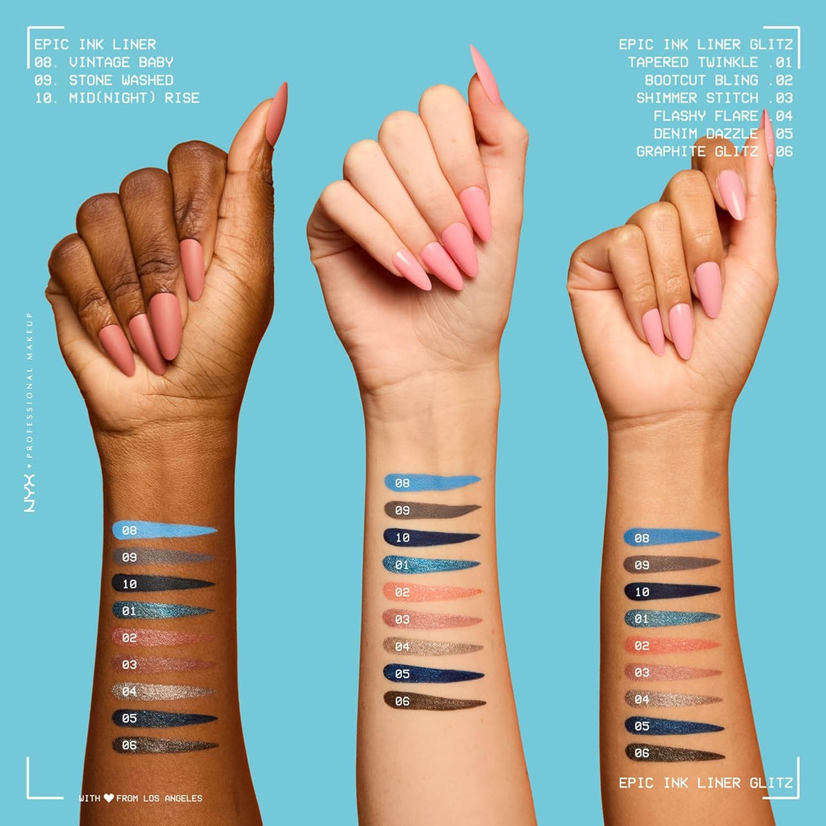 NYX PROFESSIONAL MAKEUP Epic Ink Glitz Liner, Waterproof Metallic Liquid Eyeliner with Vegan
