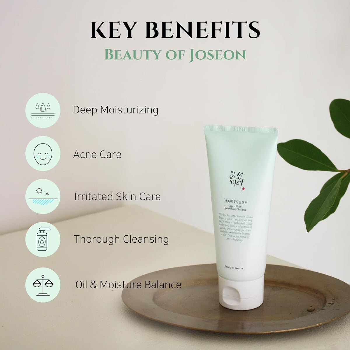 Beauty of Joseon Green Plum Refreshing Cleanser Gel Type Deep Pore Cleansing, Acne Face Wash
