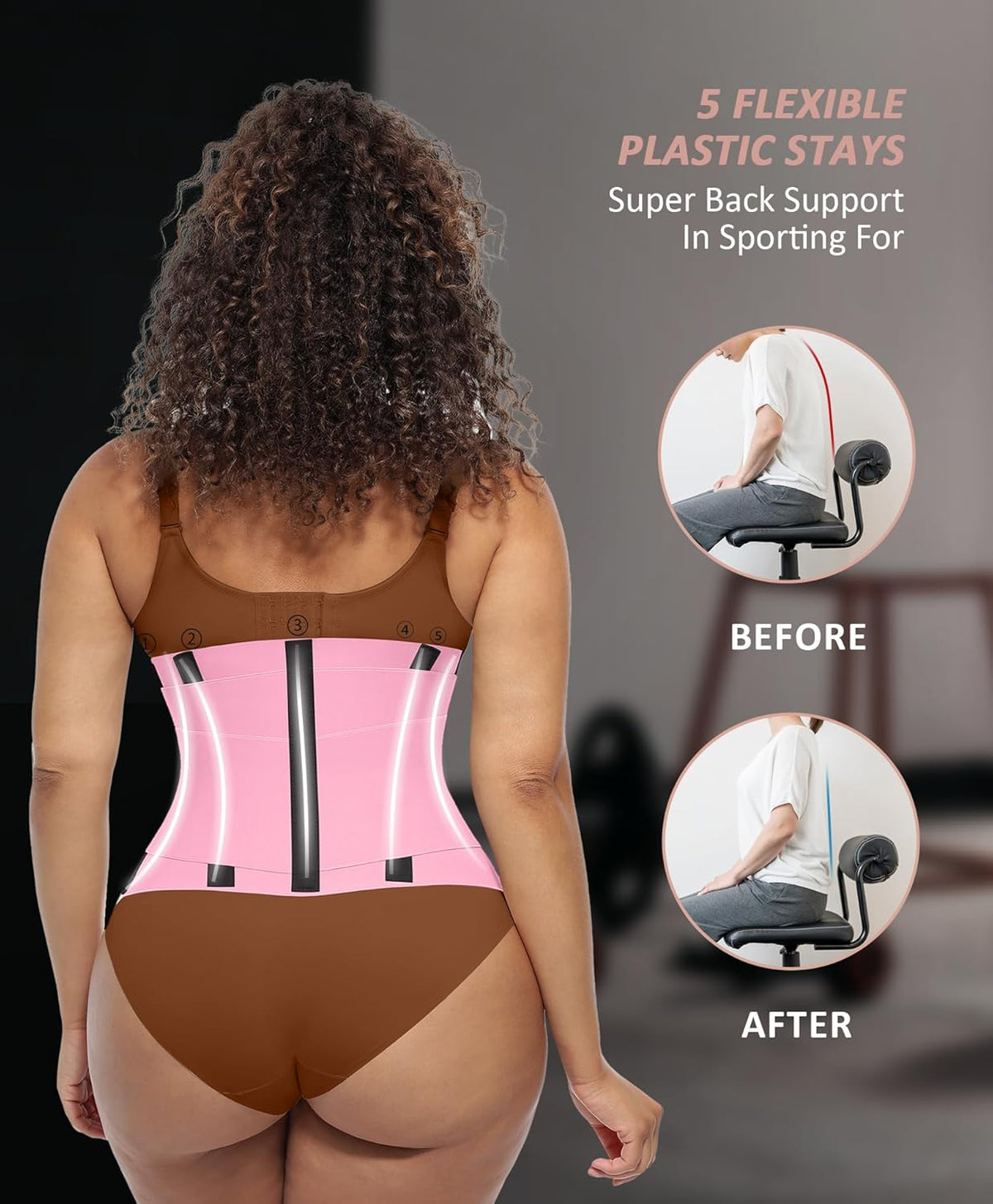 FeelinGirl Waist Trainer Belt Waist Cincher Trimmer Ab Belt Tummy Control Body Shaper with Triple