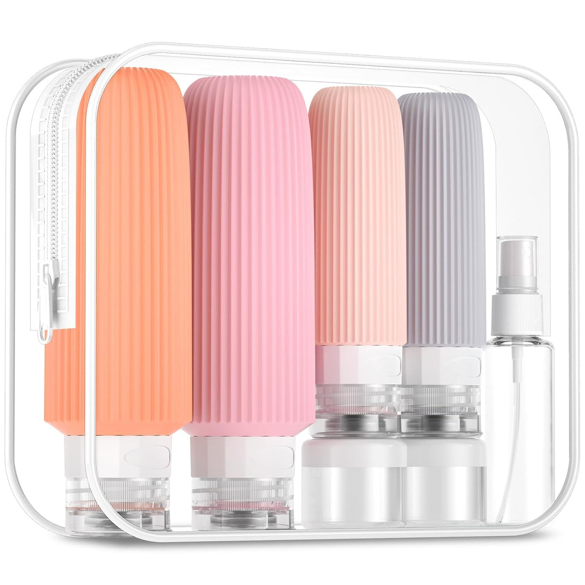 16 Pack Travel Bottles for Toiletries, Oversize Silicone Travel Containers jar for Toiletries, Leak