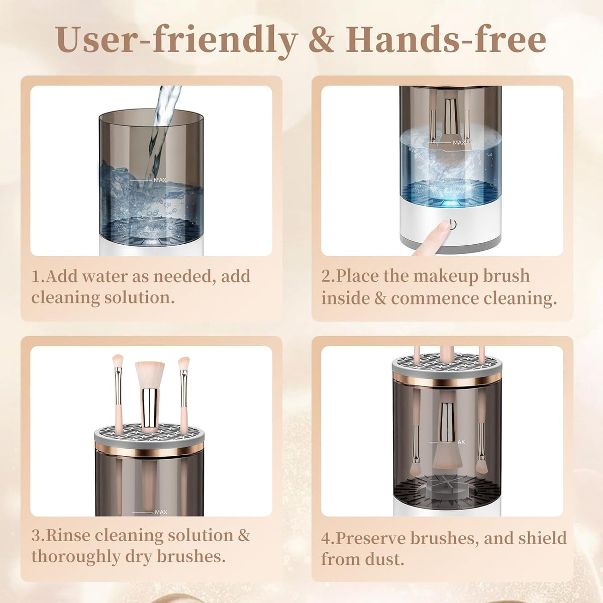Electric Makeup Brush Cleaner, Quick Efficient Machine for Deep Cleaning All Types of Brushes