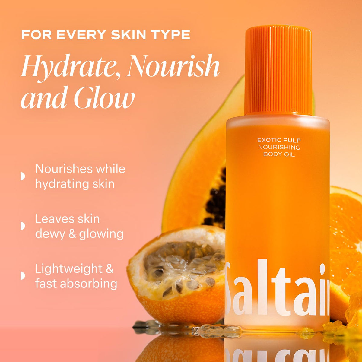 Saltair Body Oil. Luxurious Exotic Pulp After Shower and Bath Oil Moisturizer for Women. Botanical