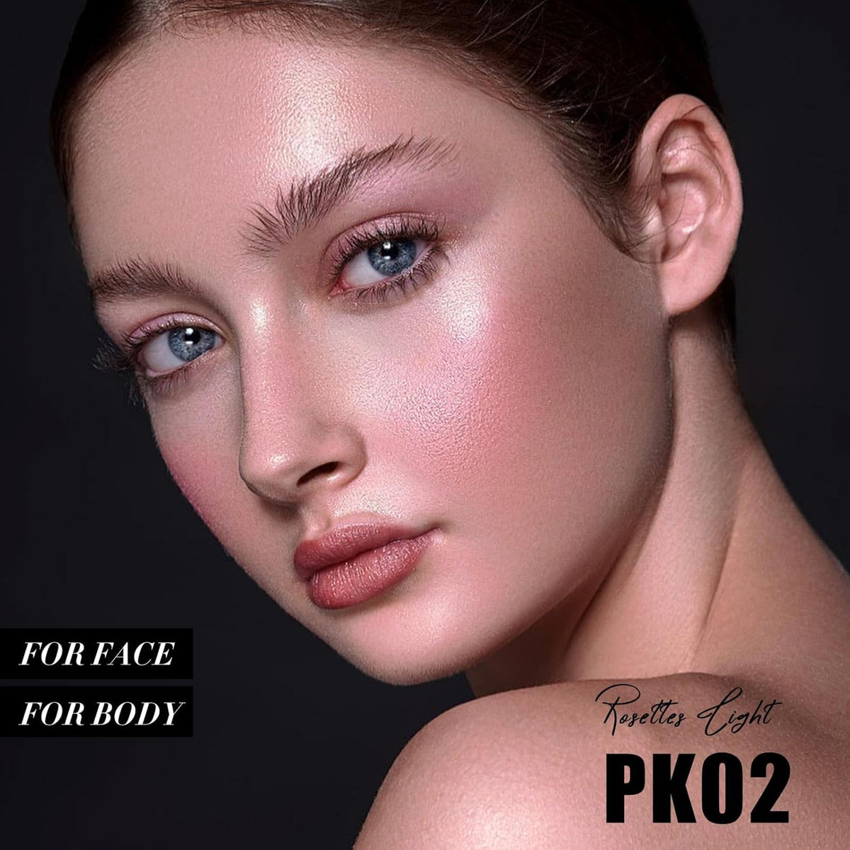FOCALLURE Shimmer Face Highlighter Makeup Powder, Gel to Powder Glow Finish, Leaving a Lightweight