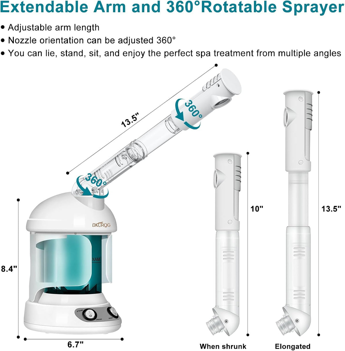 Facial Steamer, Nano Ionic Face Steamer for Facial Deep Cleaning Portable Ozone Steamer with