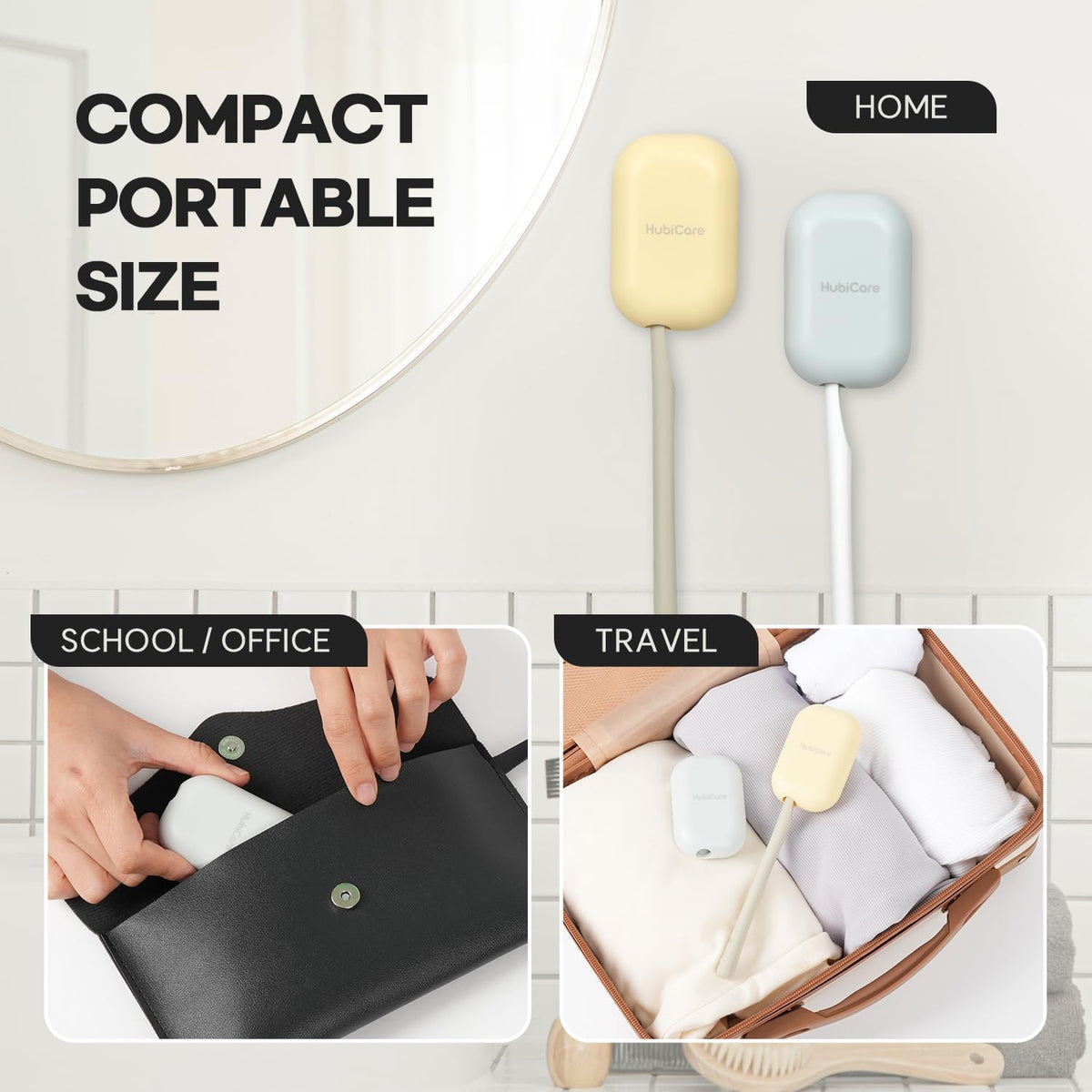 HubiCare Toothbrush Case, Spring pastel Color Portable Mini Toothbrush Covers with Holder