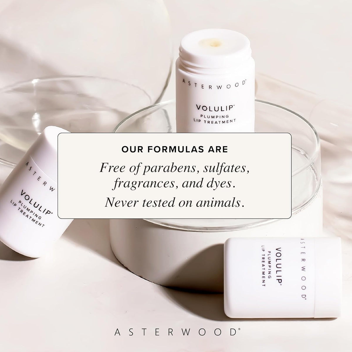 Asterwood Lip Treatment & Balm - with Volulip, Hyaluronic Acid, & Matrixyl 3000 - Hydrating