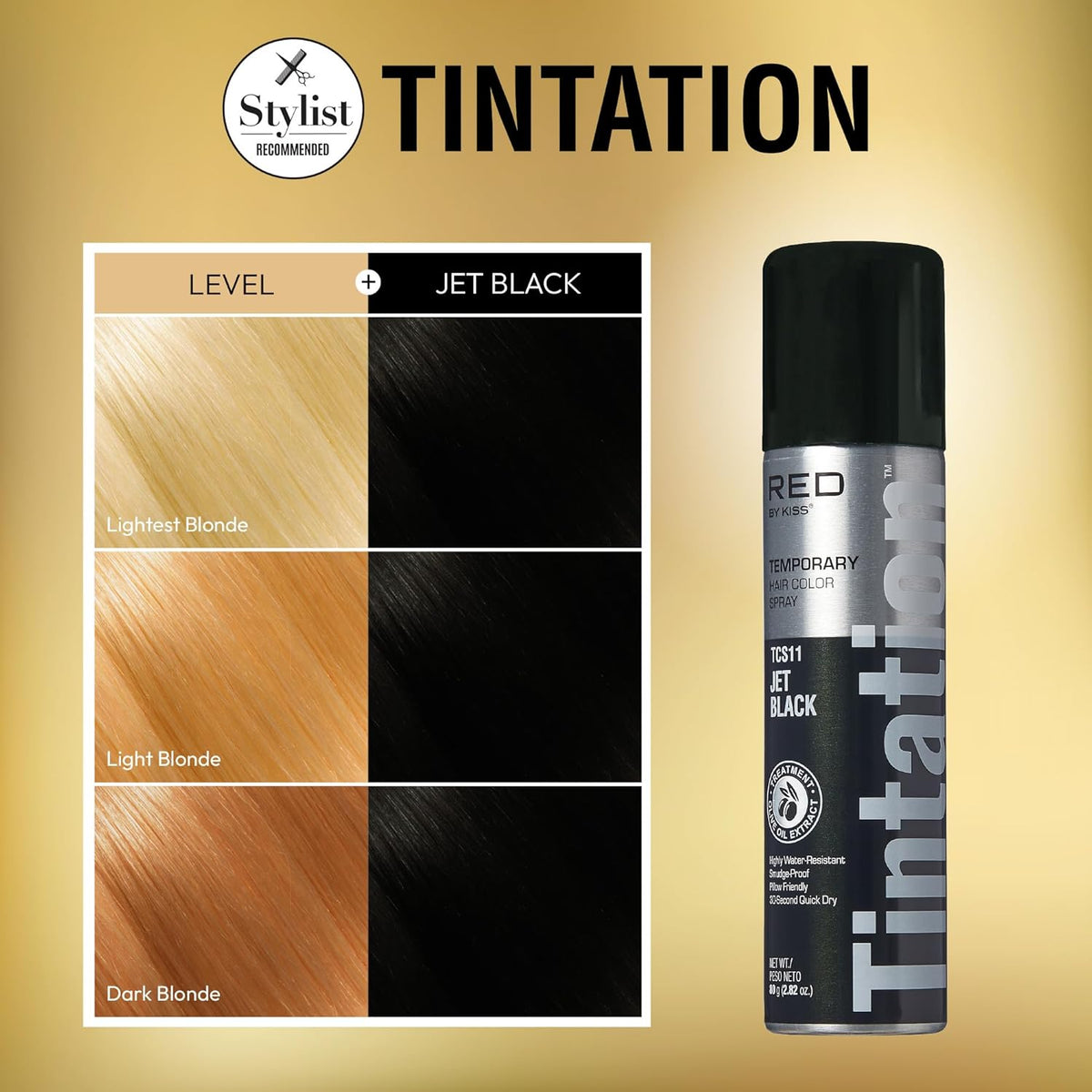 Red by Kiss Tintation Temporary Hair Color Spray, Instant Gray Root Touch Up Coverage
