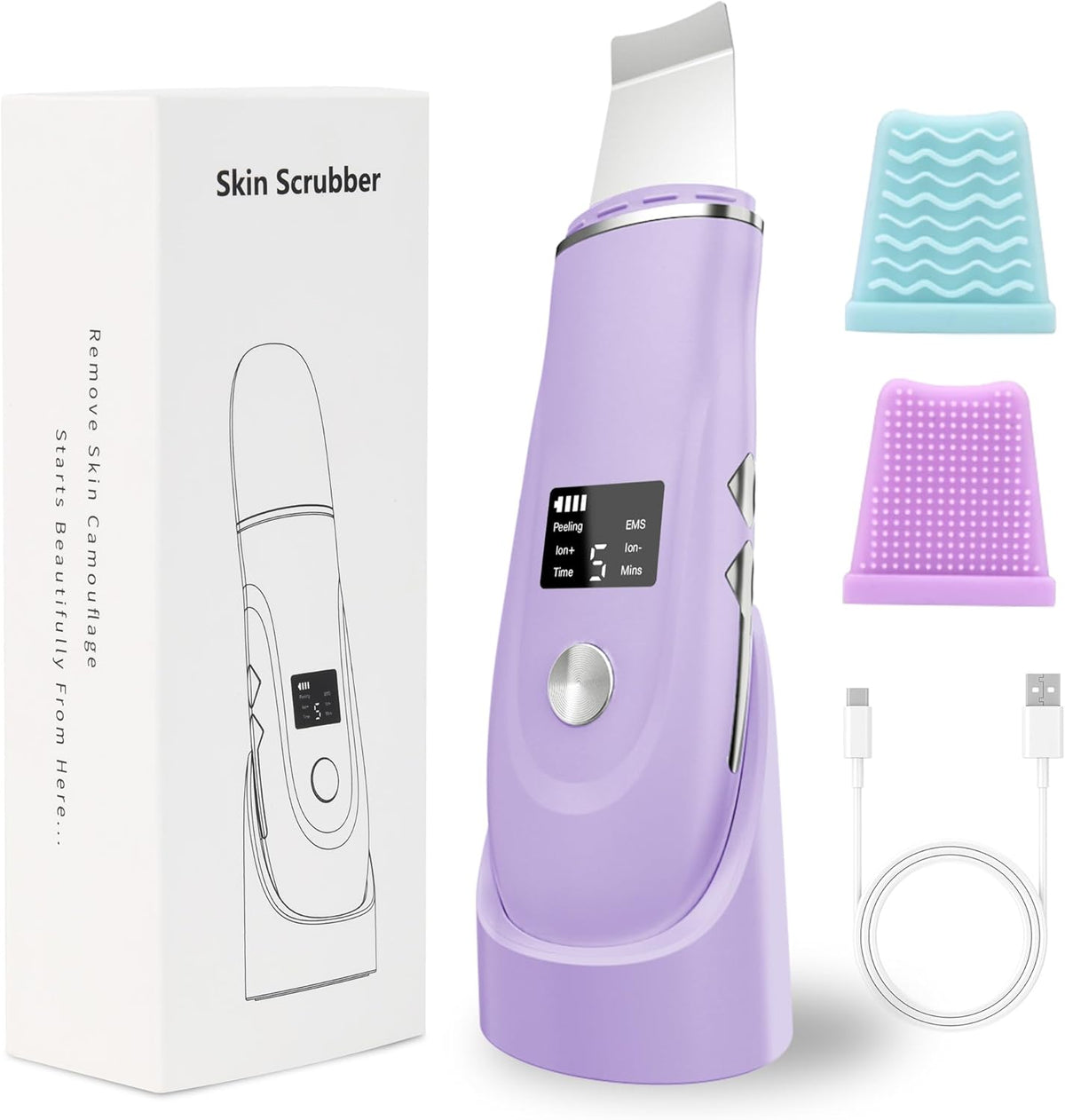 Face Scrubber Skin Spatula - Blackhead Remover Deep Cleansing Tool for Pore Extraction, 4-in-1 Fast
