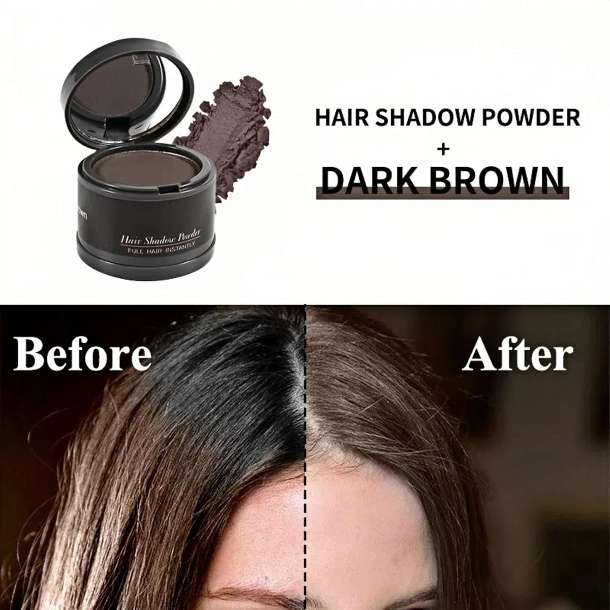 gowwim Hairline Powder(Dark Brown) Hair Root Dye, Instantly Hair Color Shadow Cover Gray Hair Root