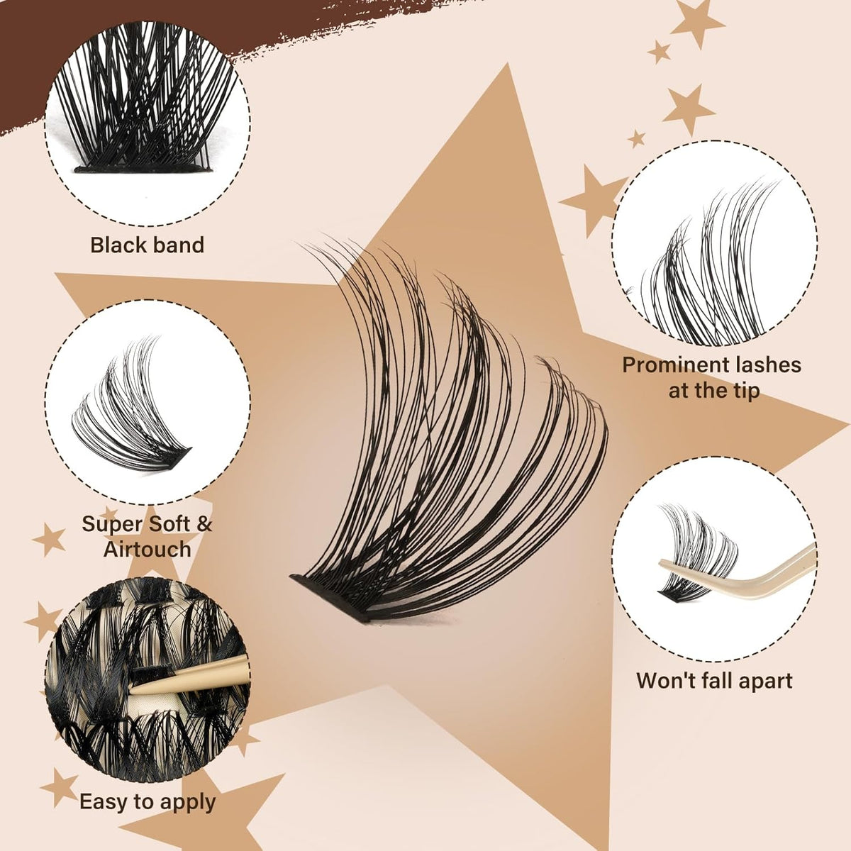 DIY Lash Extension Kit 60D+80D JMS&JMS Lash Clusters Kit D Curl 9-16MIX Individual Lashes Kit