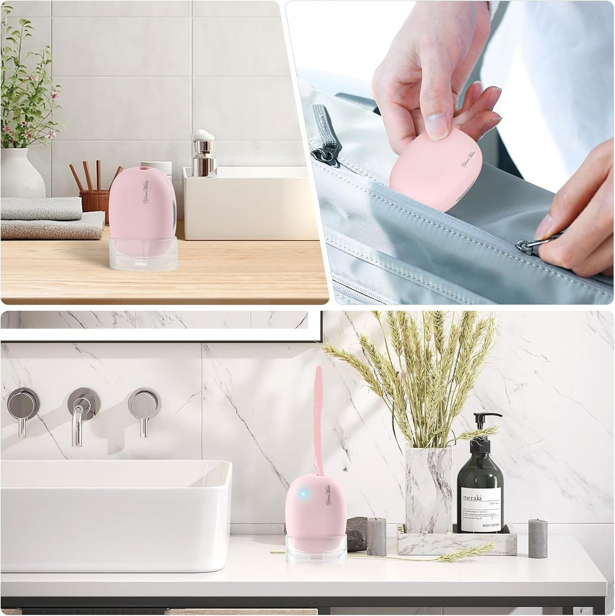 YourMate UVC Rechargerable Toothbrush Sanitizer Case Travel Toothbrush Covers Case with Holder for