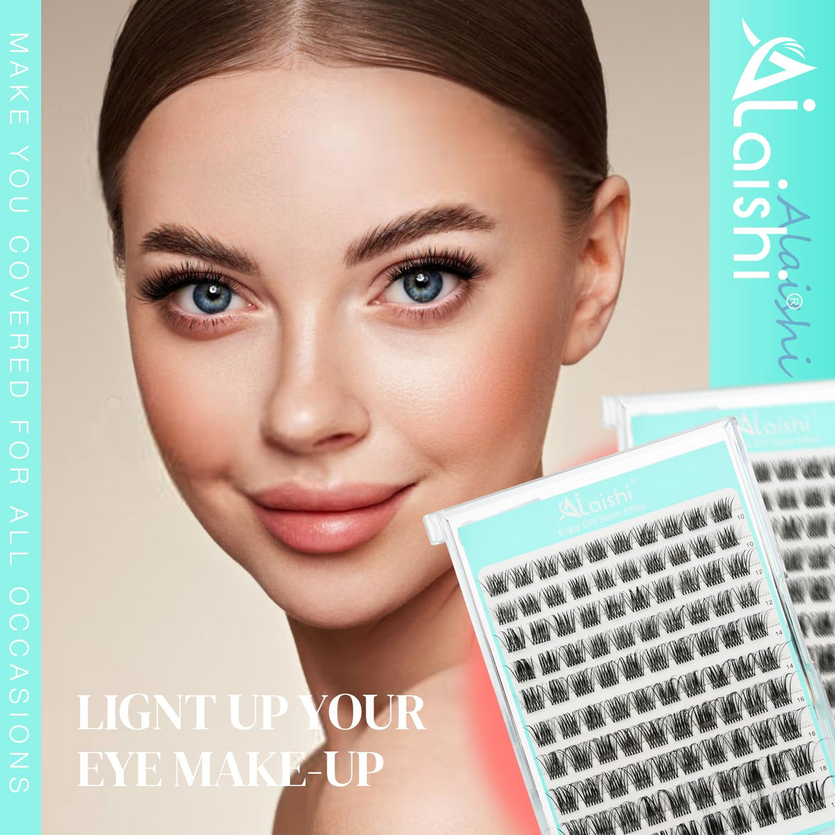 No Glue Needed Lashes, Self Adhesive Eyelashes, DIY Lash Eyelash Extensions Kit 10‑18mm,100pcs