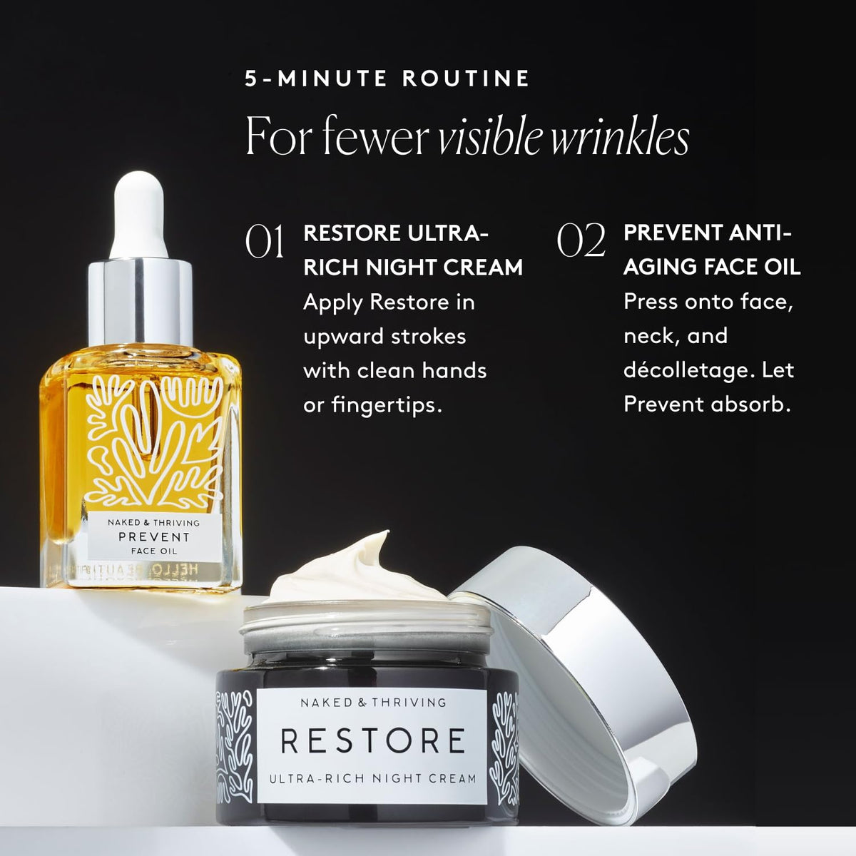 Naked & Thriving The Advanced Anti-Aging Duo: For fewer visible wrinkles | Restore Ultra-Rich Night