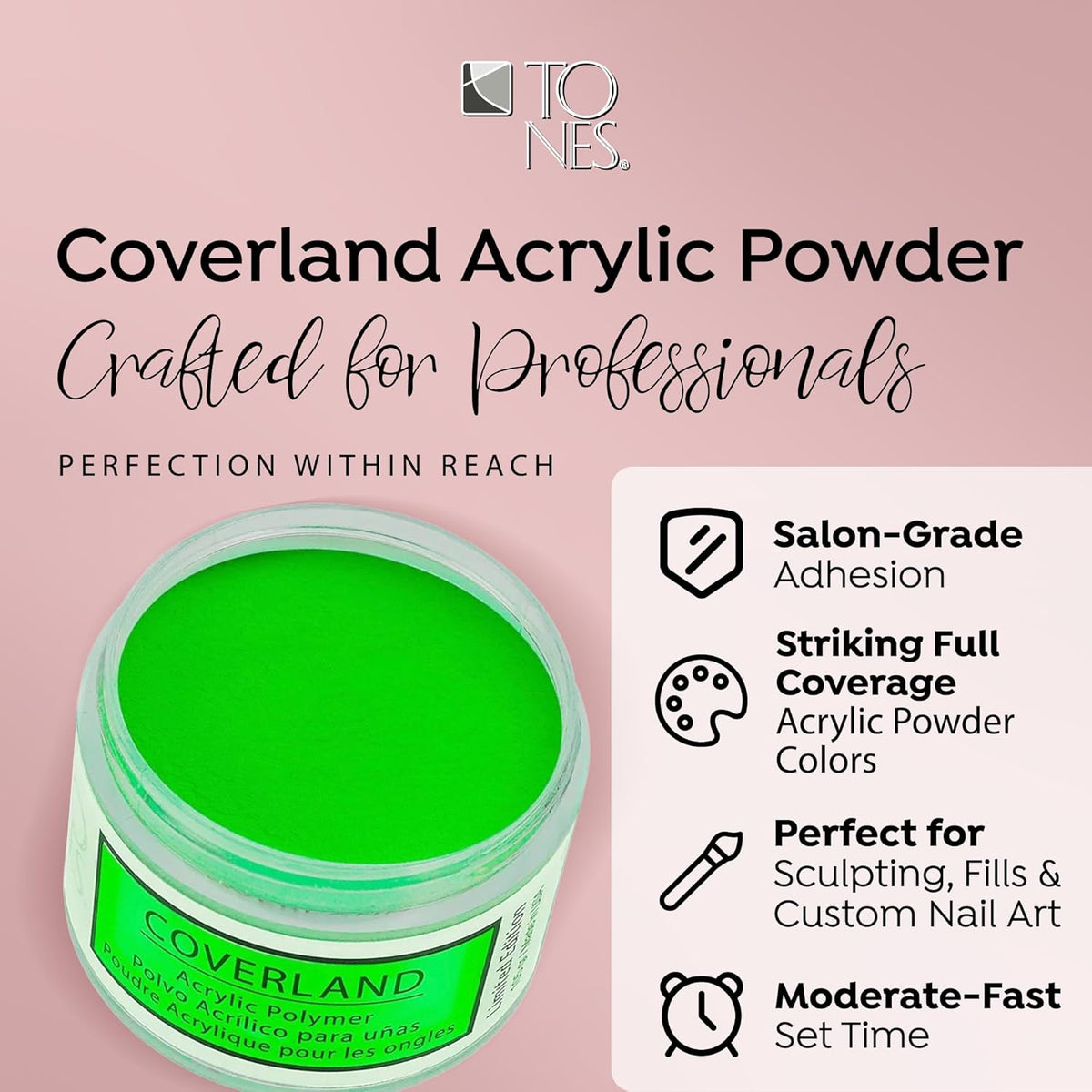 Tones Coverland Acrylic Nail Powder "Bikini & Martini" - Limited Edition Acrylic Powder for Nail