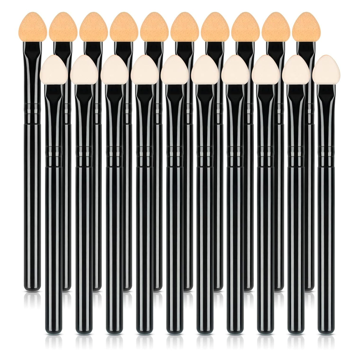 Foam Eyeshadow Applicators Double Sided Sponge Tip Reusable，20Pcs Professional Organic Long Handle