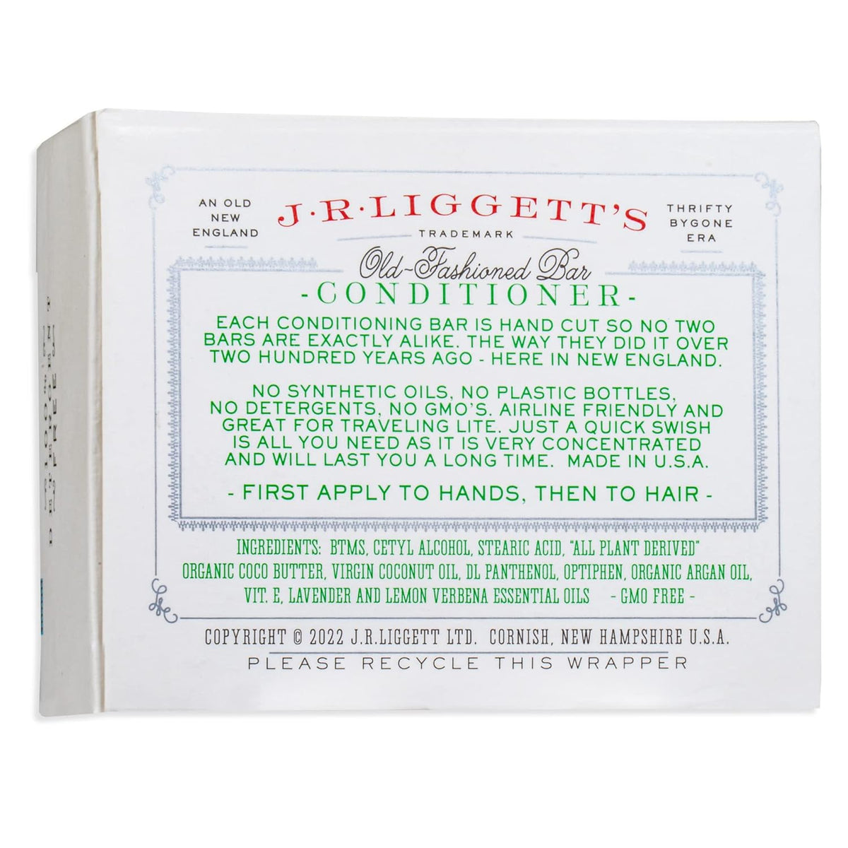 J·R·LIGGETT'S Conditioner Bar - Original Formula, All Natural Hair Conditioner with Coconut Oil &