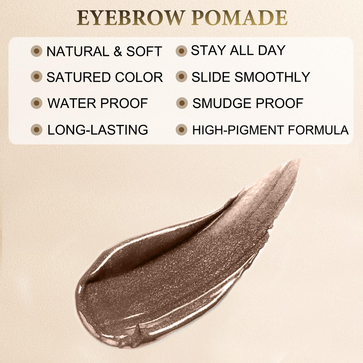 Eyebrow Pomade - Waterproof Brow Pomade for Long-lasting Results,Smudge Proof and Sweat Resistant
