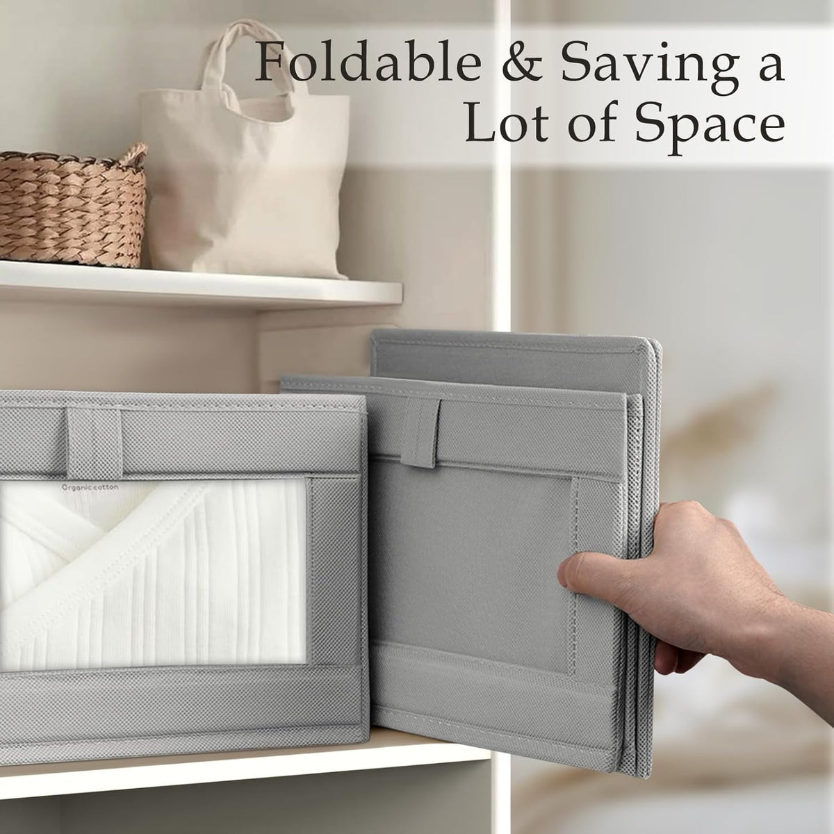 Criusia 4 Pack Linen Closet Organizers and Storage, Closet organizer Large Linen Closet Baskets for