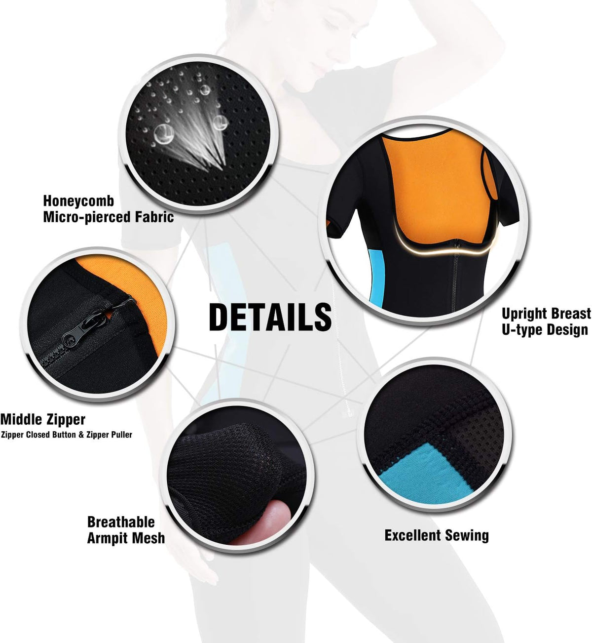 NonEcho Women Sauna Body Shaper Sweat Suit Sleeve Spa Cami Hot Neoprene Slimming Workout Vest Waist