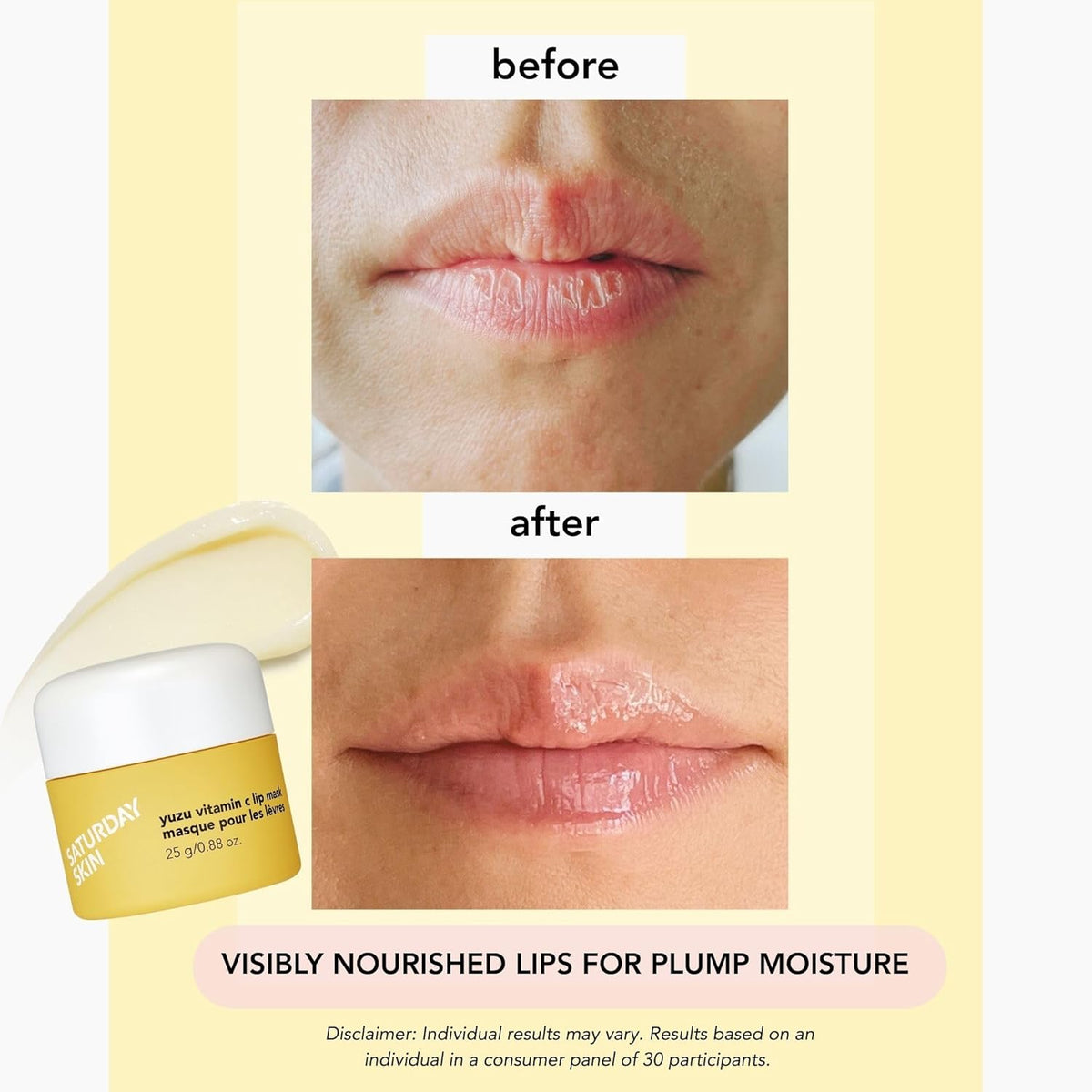 Saturday Skin Yuzu Vitamin C Lip Mask Overnight Lip Sleeping Mask Moisturizing For All Skin Types