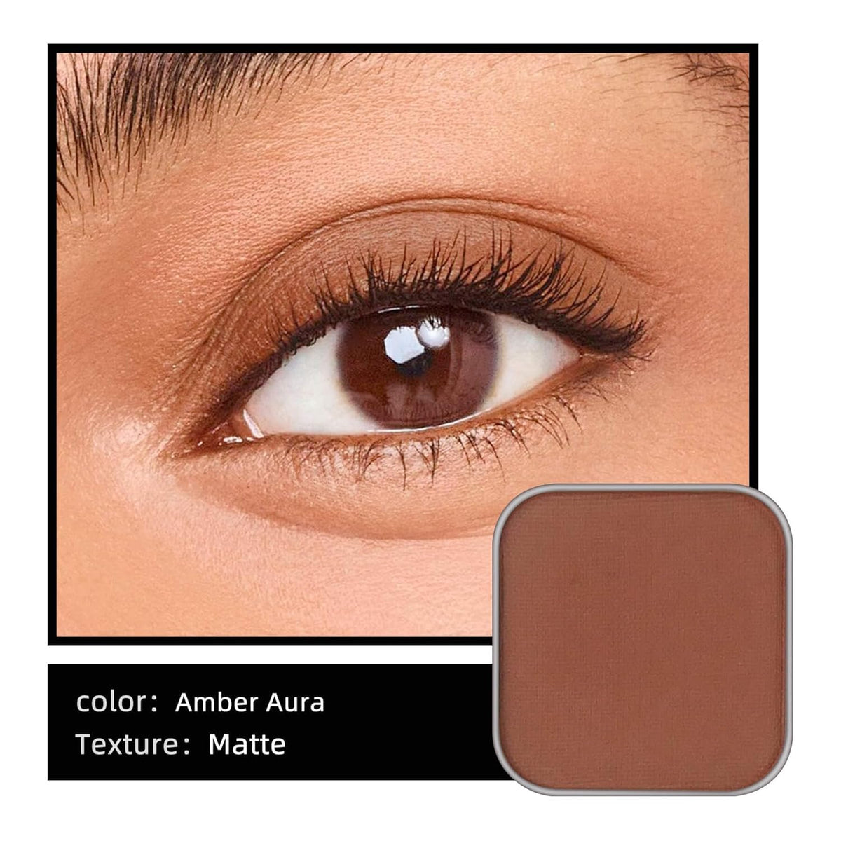 Magnetic Single Matte Eyeshadow with Metal Pan, Long-lasting Natural Nude Color neutral Look, Base