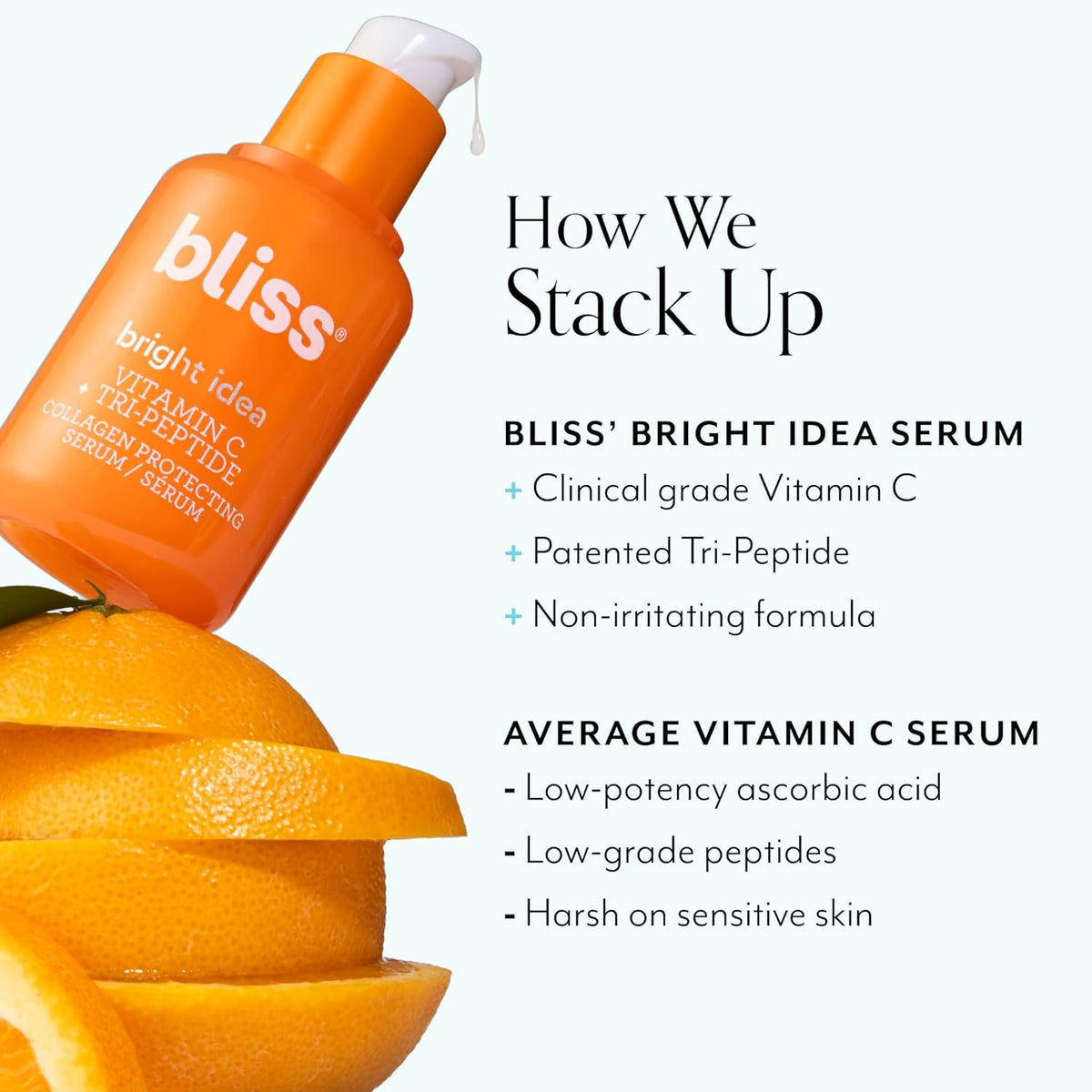 Bliss Vitamin C + Tri-Peptide Bright Idea Serum – 15% Brightening + Barrier Boost Complex for
