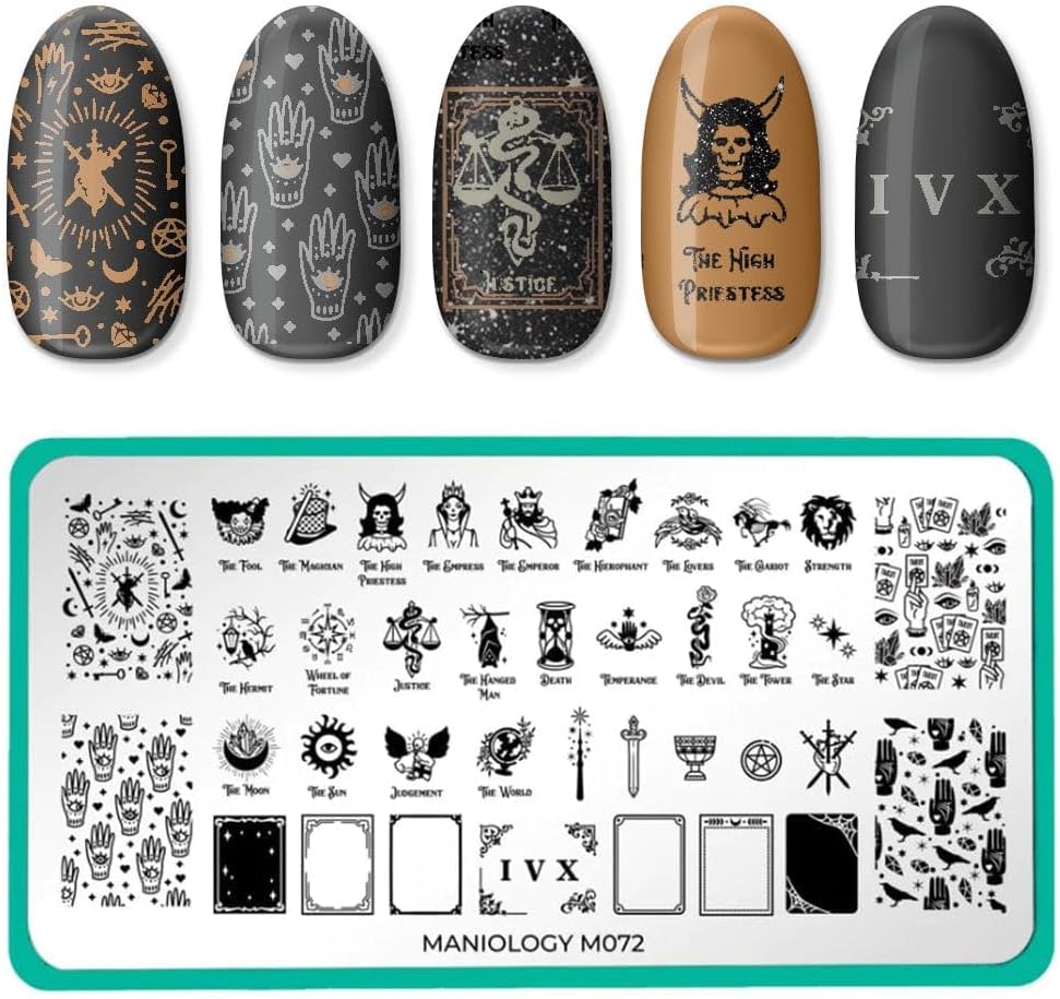 Maniology Sorcery and Spells Nail Stamping Plate Set, Halloween Plates Bundle, Sorcery Wizards