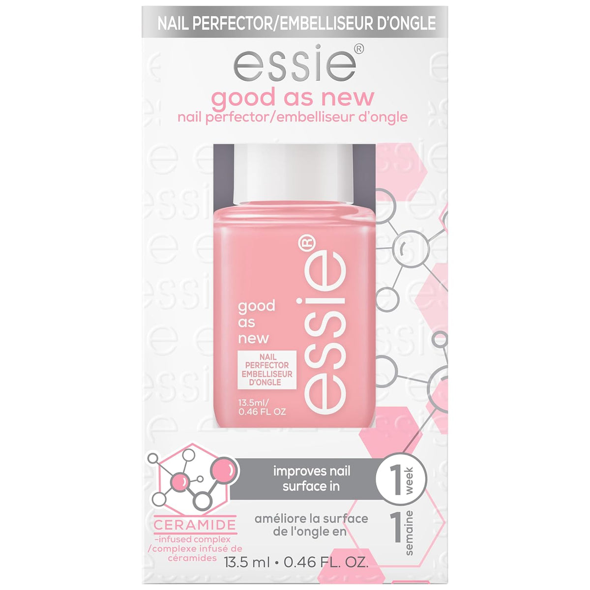 essie Nail Care, Ceramide-Infused Nail Treatment, Vegan, Good As New Concealer & Perfector, 0.46 Fl
