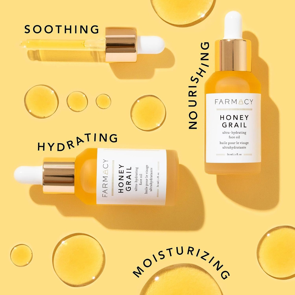 Farmacy Hydrating Face Oil - Honey Grail Nourishing Oil for Skin & Hair - Infused with Sea