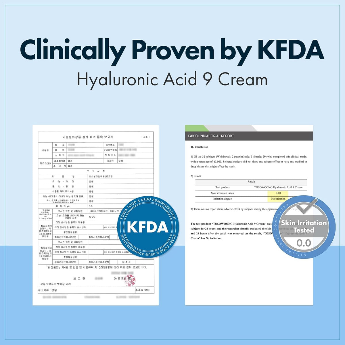 Hyaluronic Acid 9 Cream, Vitamin B5, Collagen, Niacinamide, Centella Asiatica Extract, Long-lasting