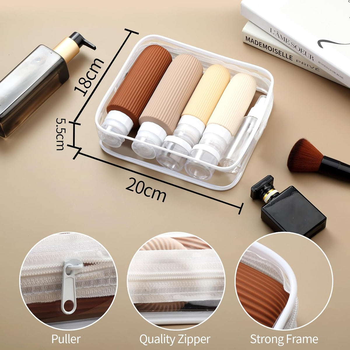 16 Pack Travel Bottles for Toiletries, 6oz Silicone, Leak Proof, Reusable, Oval, Perfect for