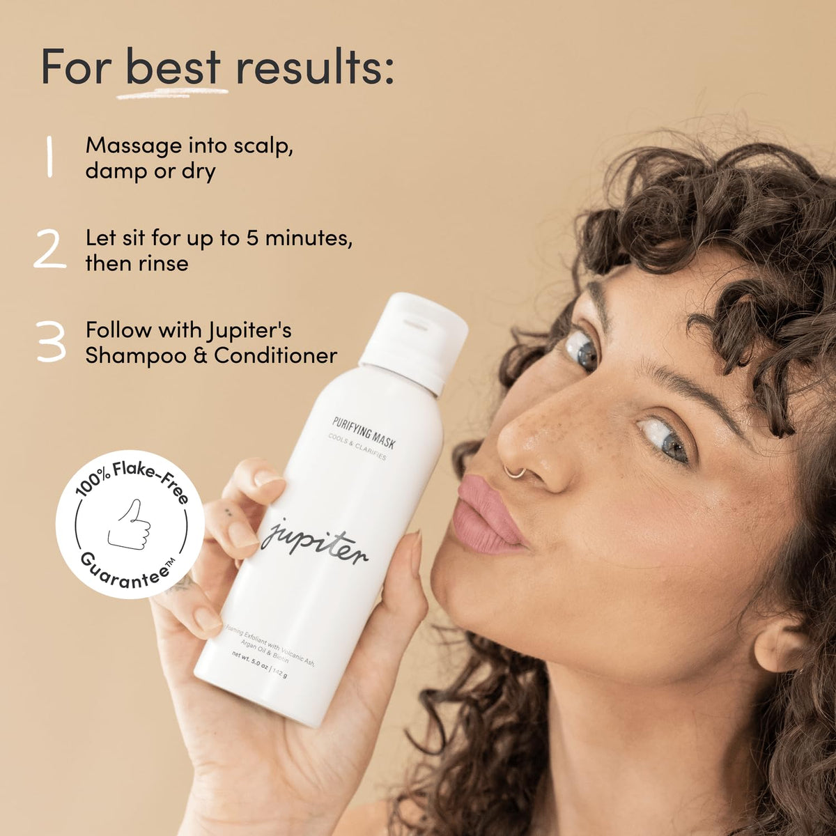Jupiter Scalp Mask, Volcanic Ash for Exfoliation and Oil Absorption, Weekly Reset for Dry Itchy