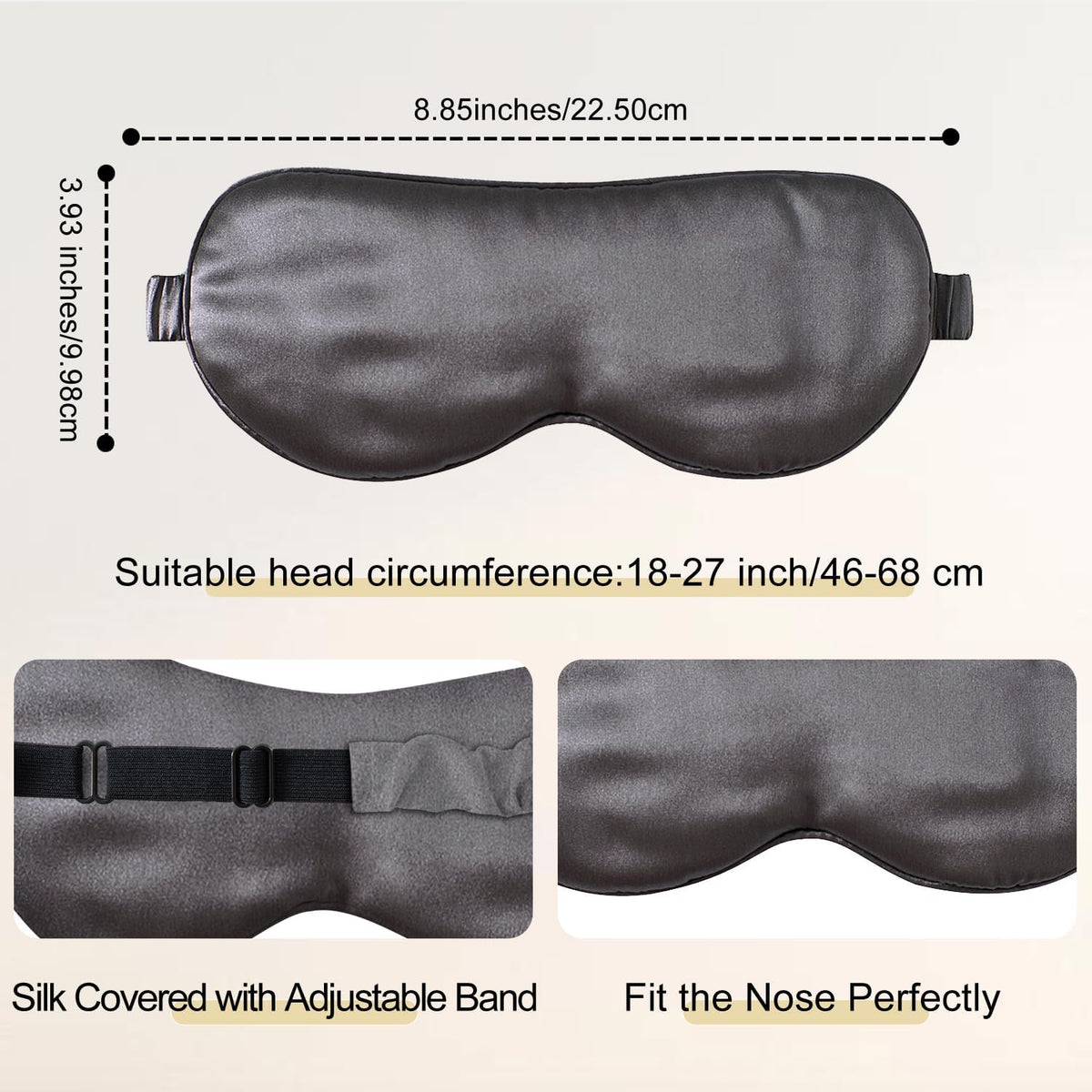 ZIMASILK Adjustable 100% 22 Momme Mulberry Silk Sleep Mask for Sleeping, Filled with Premium
