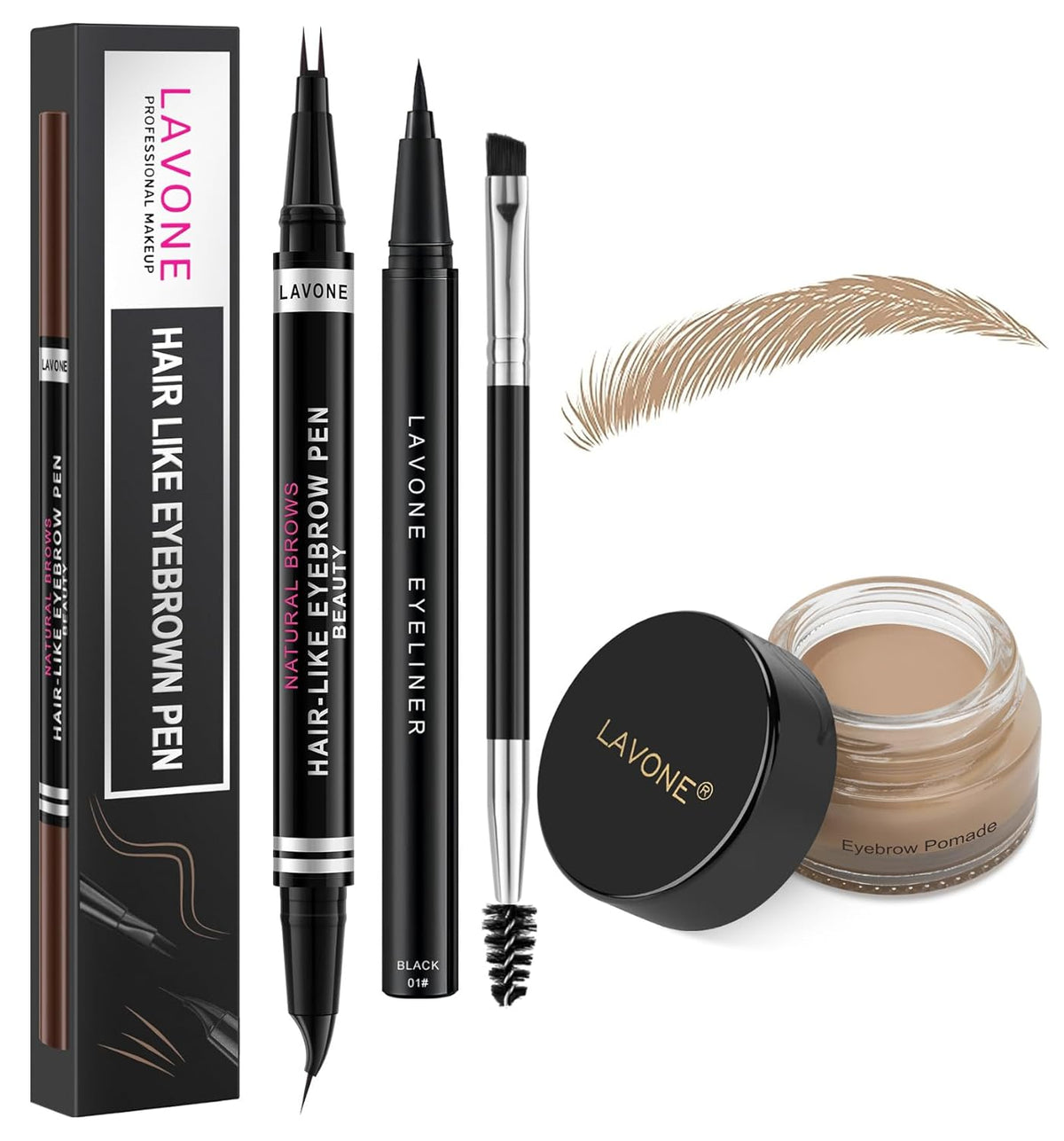 LAVONE Hair-Like Eyebrow Pen Makeup kit, Eyebrow Pencils for Women with Waterproof Microblading