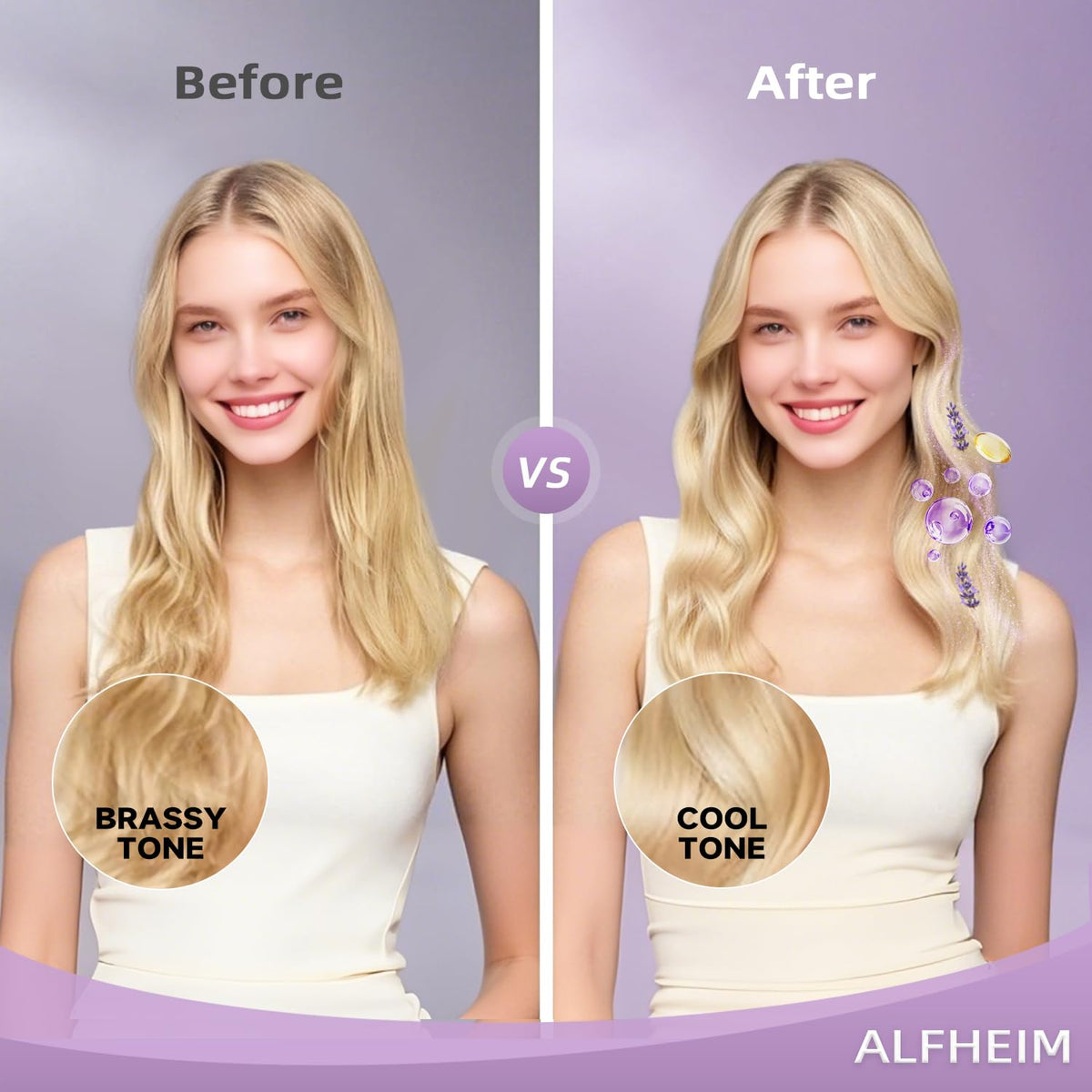 ALFHEIM Lavender Purple Hair Mask | Neutralizes Brass & Yellow Tones | Deep Moisturizing &