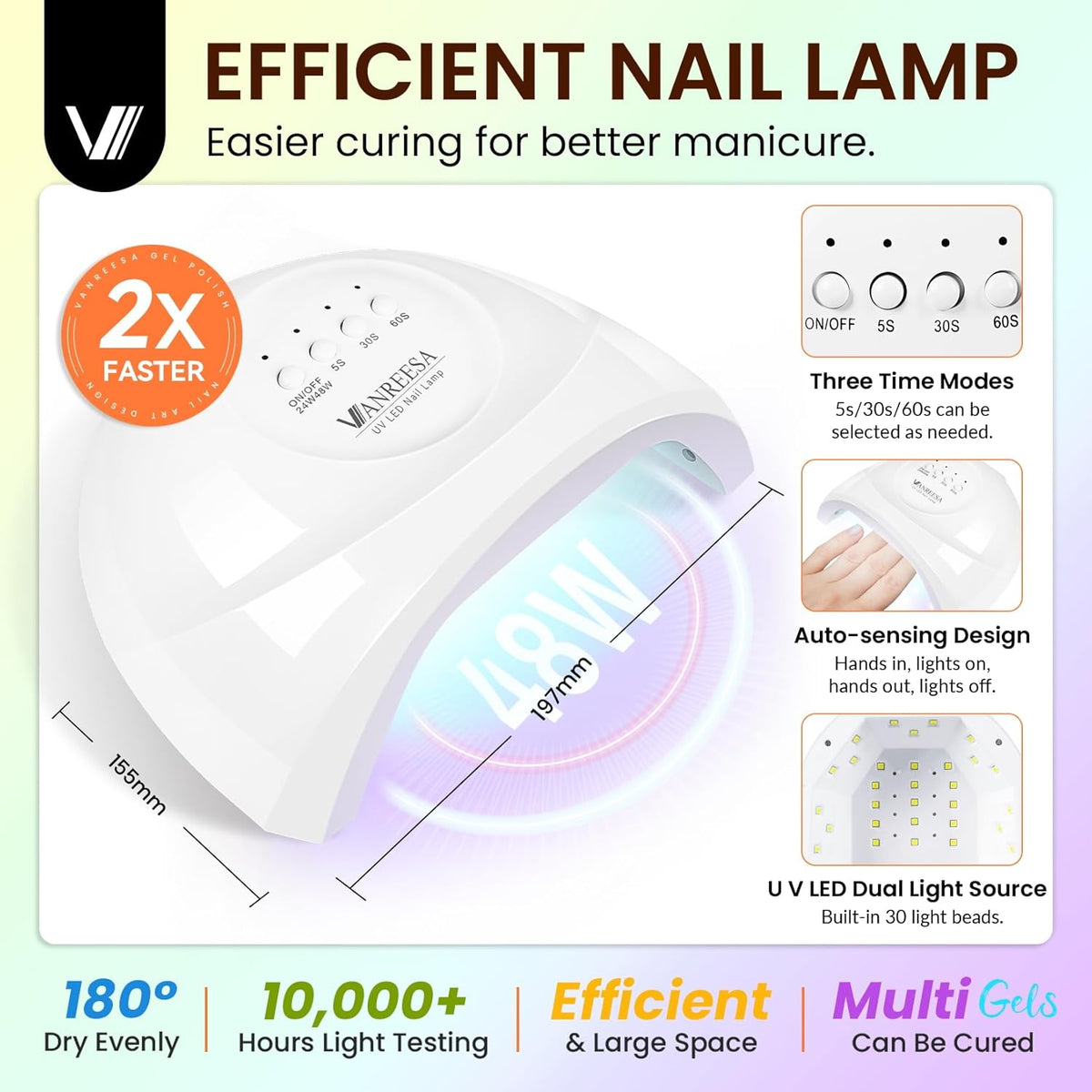 VANREESA Gel Nail Polish Kit with U V Light 74 Pcs Gel Polish Nail Set 56 All Season Colors Nail