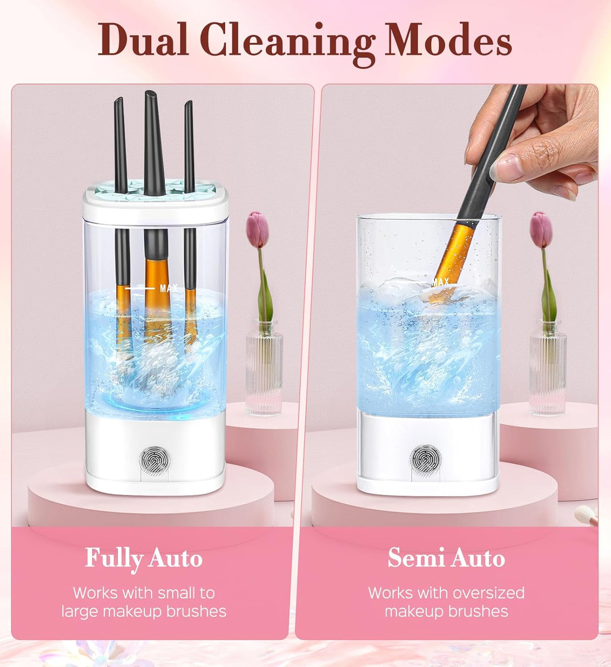 Electric Makeup Brush Cleaner, 7000 RPM Makeup Brush Cleaner Machine, Efficient Automatic Portable
