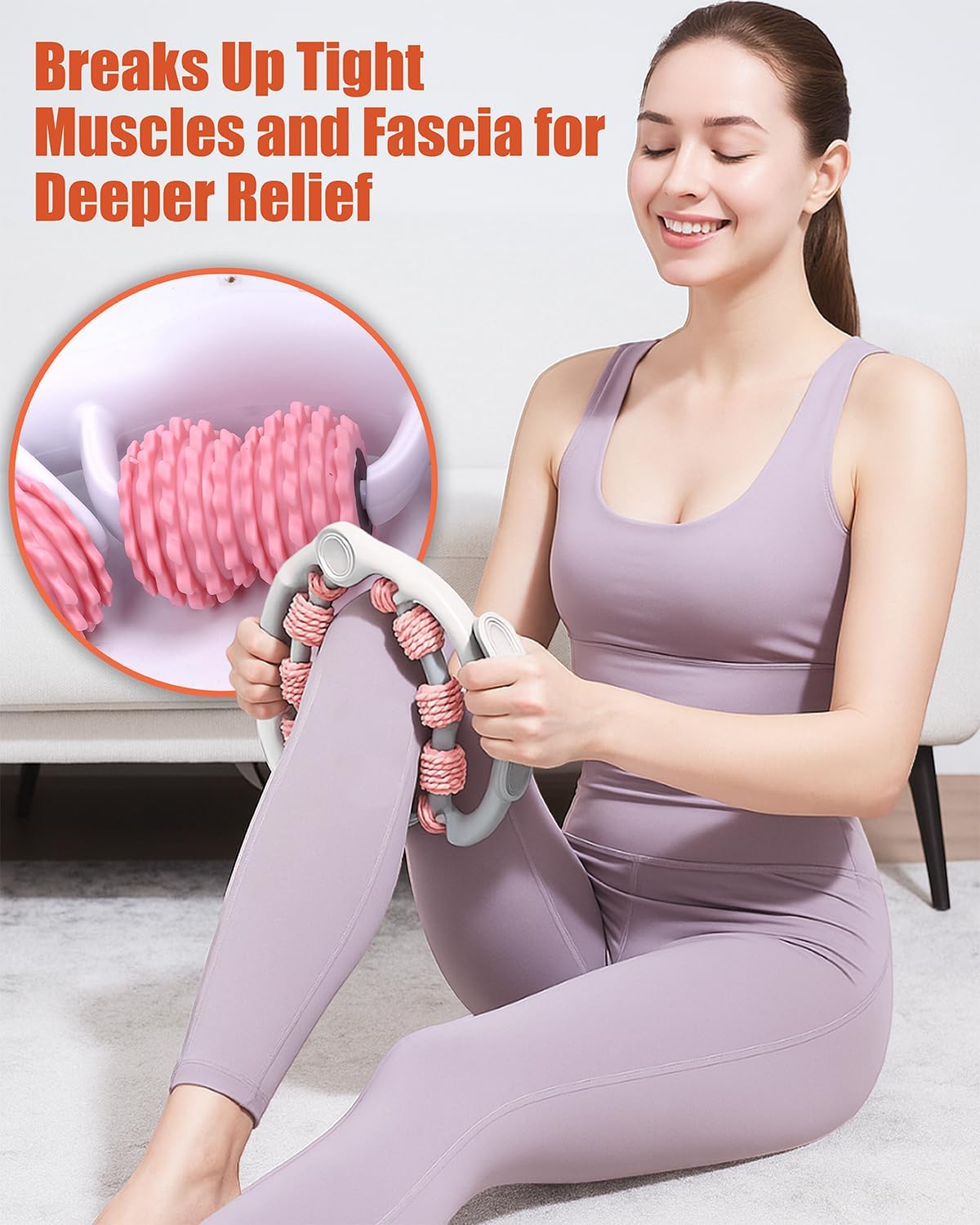 Cellulite Massage Roller - Anti-Cellulite Massager with Detachable Roller Handles for Thighs, Legs