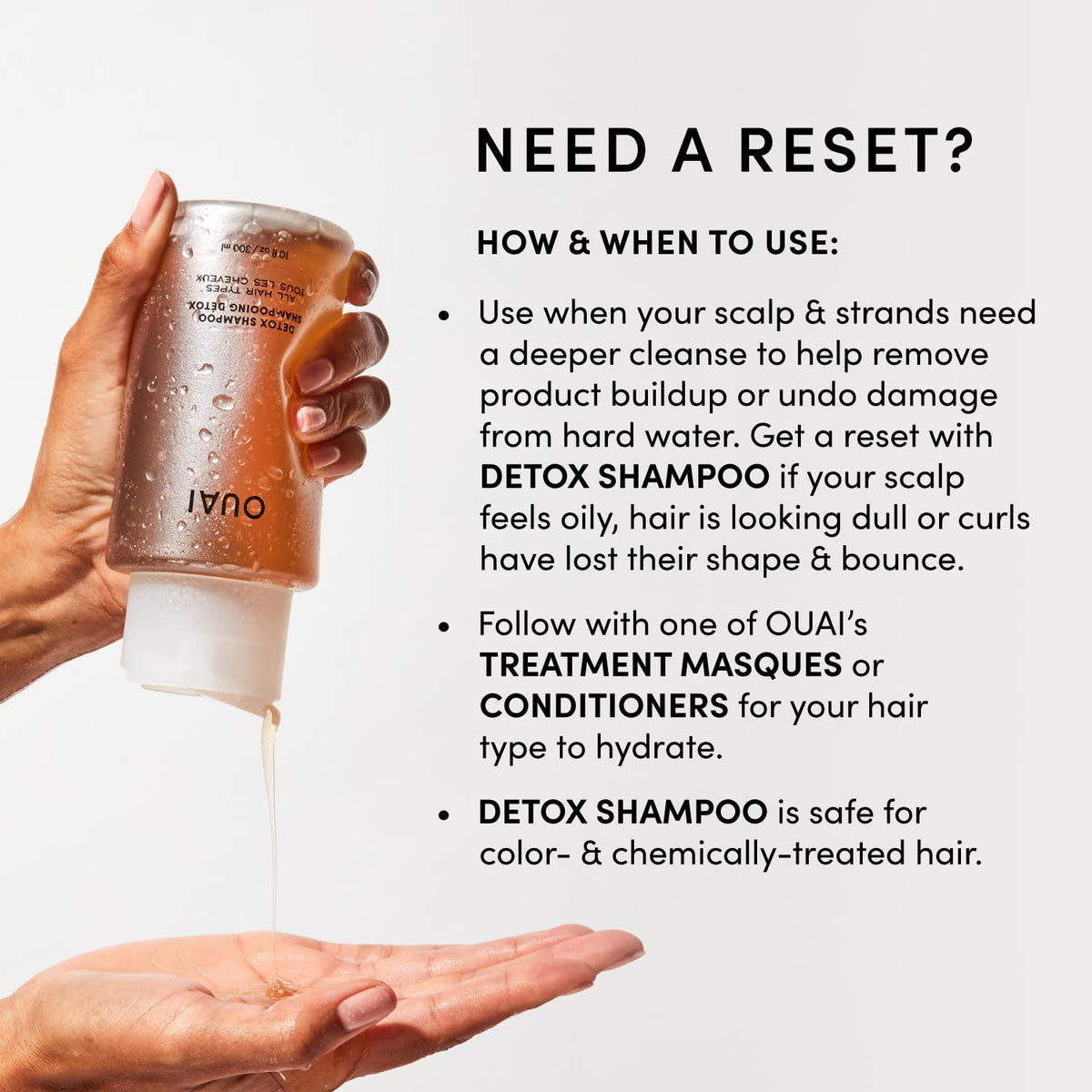 OUAI Detox Shampoo Refill - Clarifying Shampoo for Build Up, Dirt, Oil, Product and Hard Water