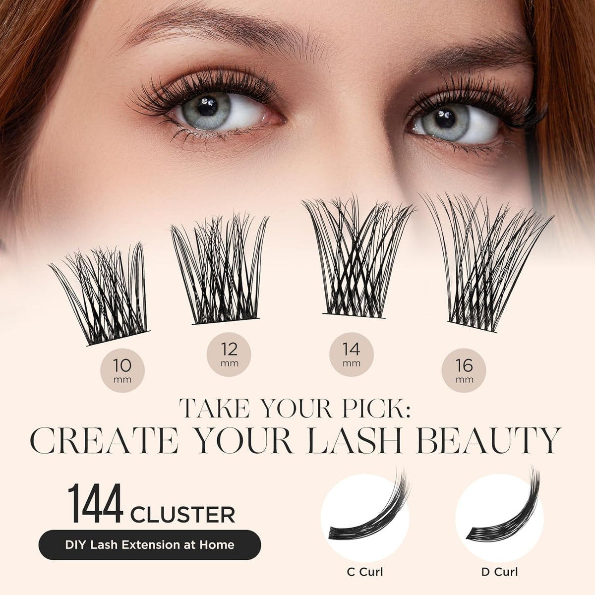 PopUp Lash Clusters, DIY Eyelash Extensions Mega Volume Individual Lashes Eyelash Clusters