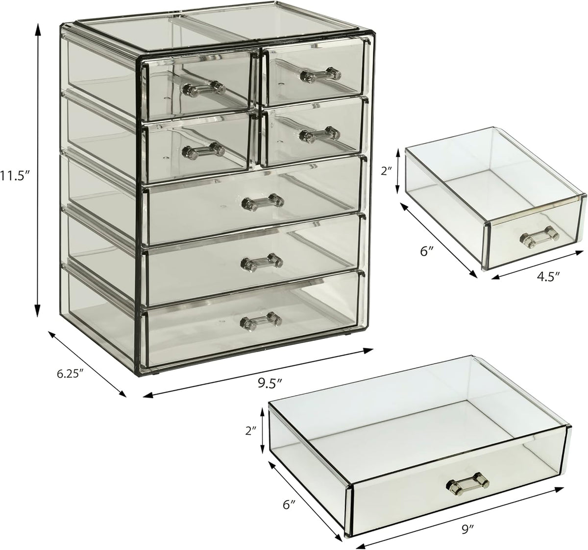 Sorbus Acrylic Makeup Organizer - Organization and Storage Case for Cosmetics Make Up & Jewelry