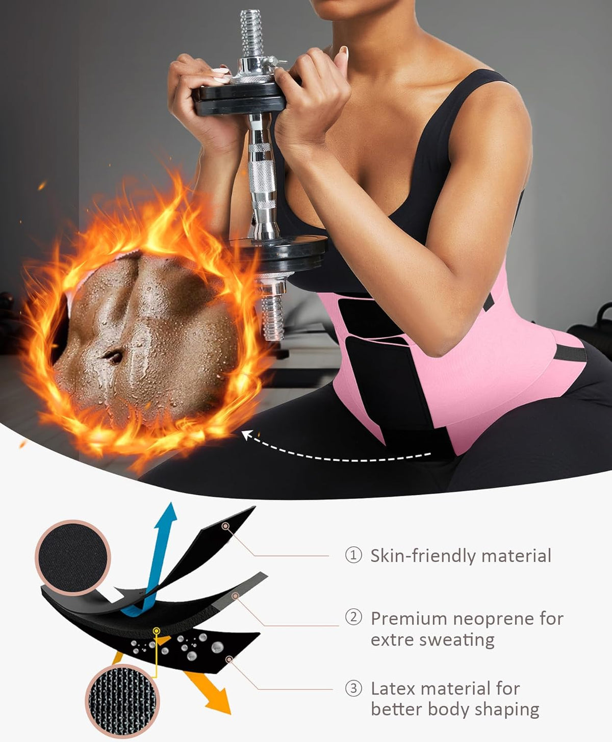 FeelinGirl Waist Trainer Belt Waist Cincher Trimmer Ab Belt Tummy Control Body Shaper with Triple