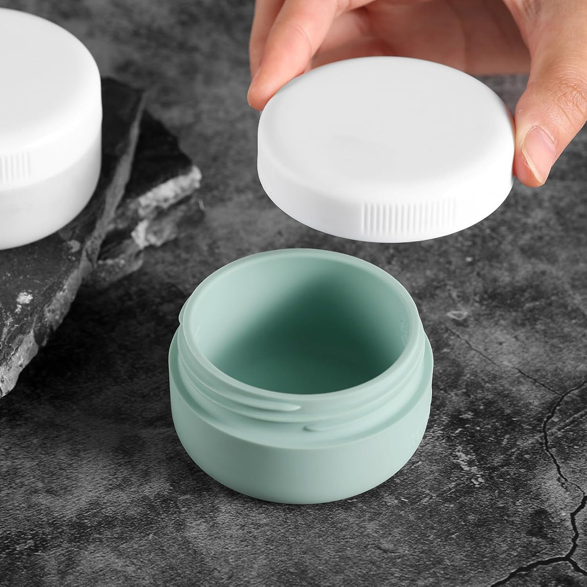 Travel Containers for Toiletries, Silicone Cream Jars BPA-Free, Leak-proof 1.35oz Travel Size