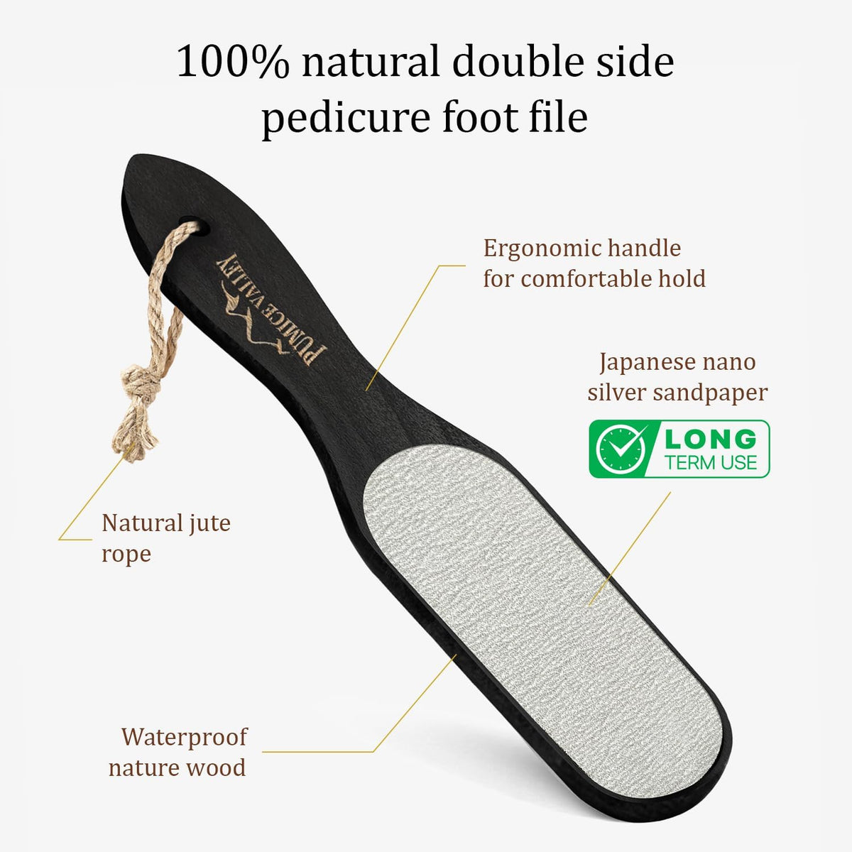 Pumice Stone Foot Scrubber - Pedicure Foot File with Handle for Dry Dead Skin - Callus Remover for