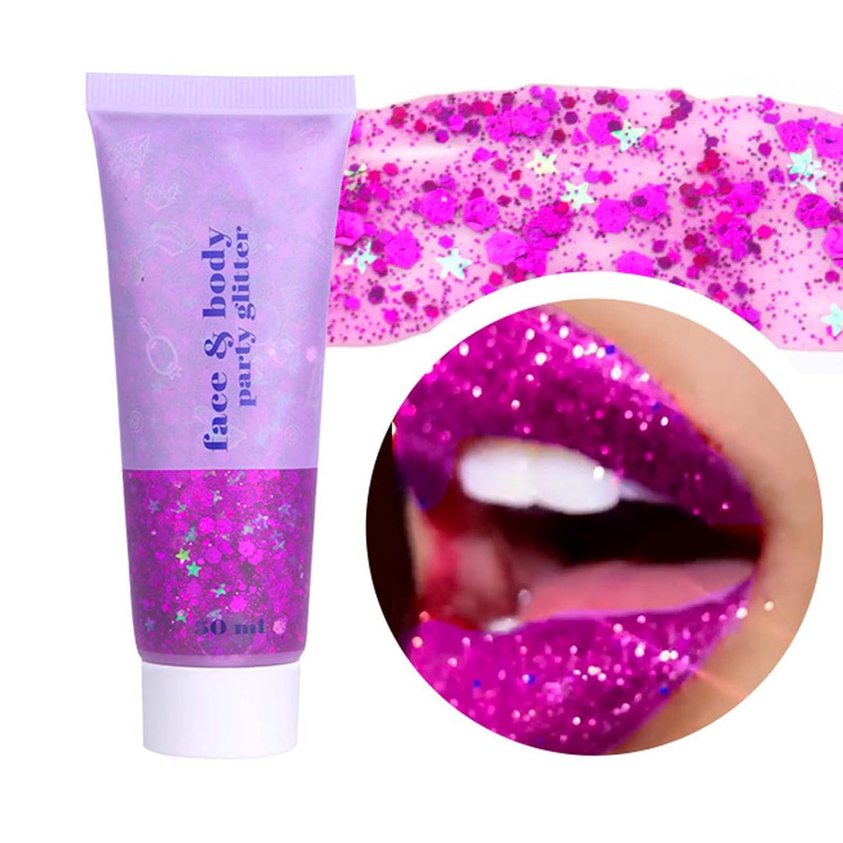 DAGEDA Body Glitter Gel, Face Glitters Body Gel Sequins Shimmer Liquid Eyeshadow, Chunky Glitter
