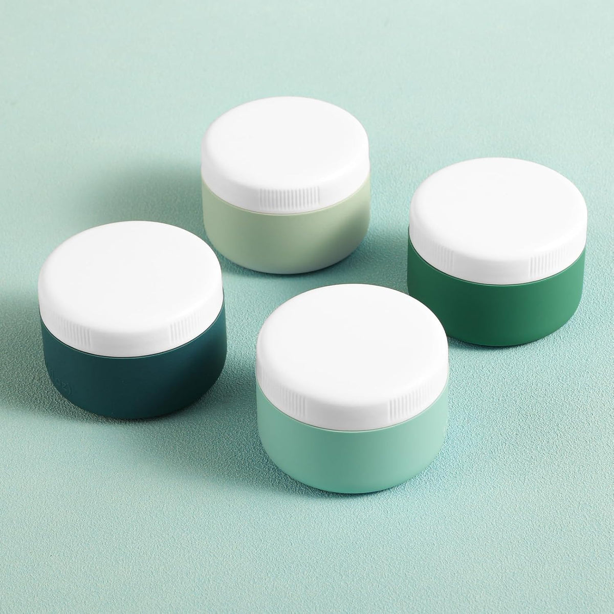 Travel Containers for Toiletries, Silicone Cream Jars BPA-Free, Leak-proof 2oz Travel Size